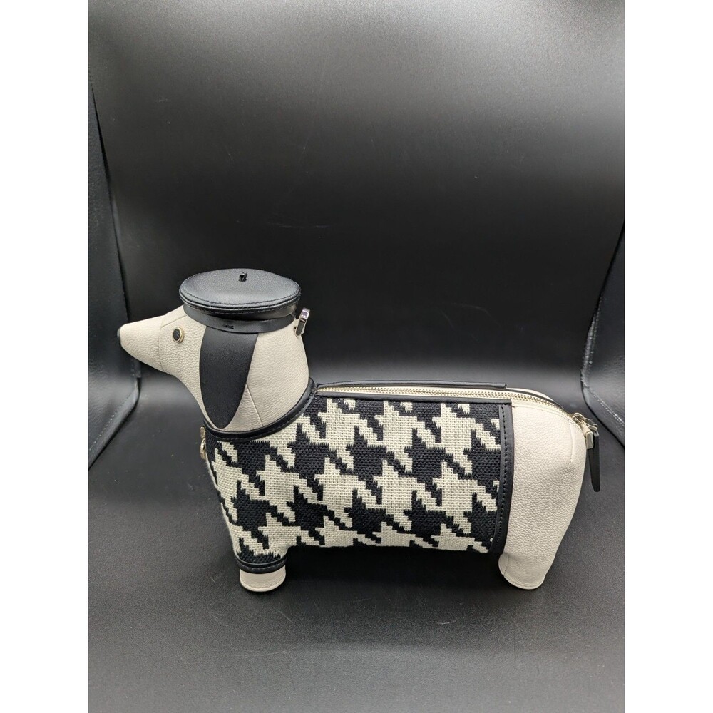 Kate Spade Dachshund Claude Houndstooth Crossbody Bag NWT - Picture 3 of 8